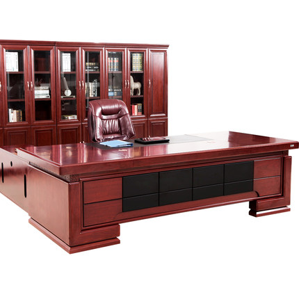 高档实木烤漆大班台老板桌椅 简约现代总裁桌椅套装